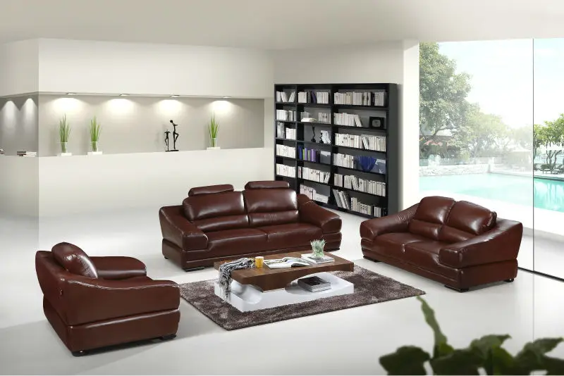 dark brown leather sofa