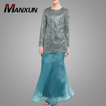 Stylish Model  Baju  Kurung  Malaysia Sequin Suit Abaya For 