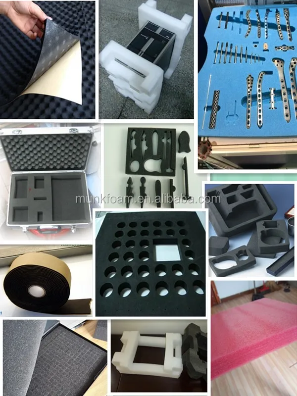 Custom Die Cutting Foam Box Inserts Sponge Foam Lining With Velvet