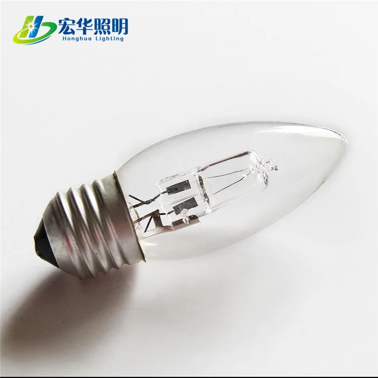 C35 E14 28W clear glass Eco friendly spotlight halogen bulbs for decoration