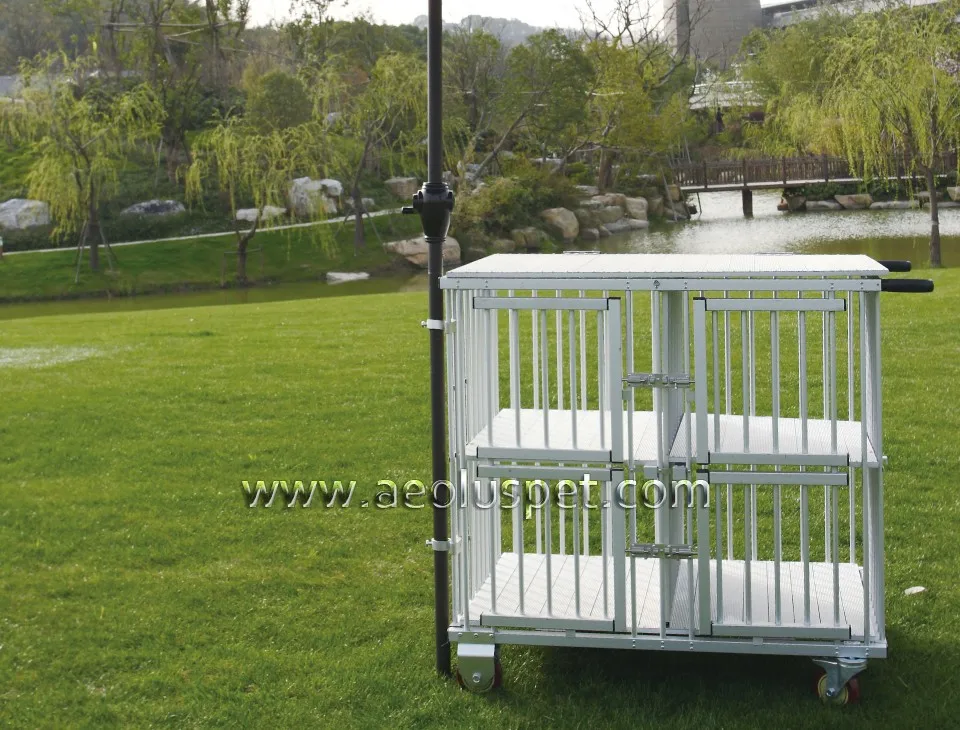 Kb512 Pet Folding Cage Aluminum Dog Show Trolley Cage Carrier Medium