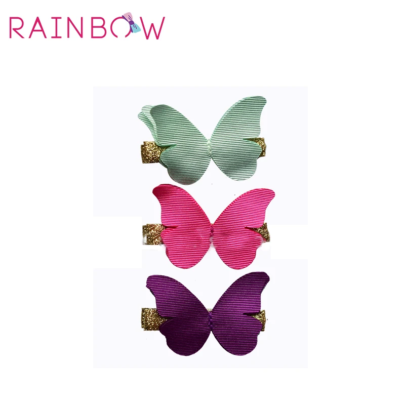 Butterfly Hair Clips Ribbon Salon Clips Kids Hair Accessories For