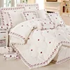 KOSMOS China supplier romantic design bedding set 3d flower embroidery lace comforter