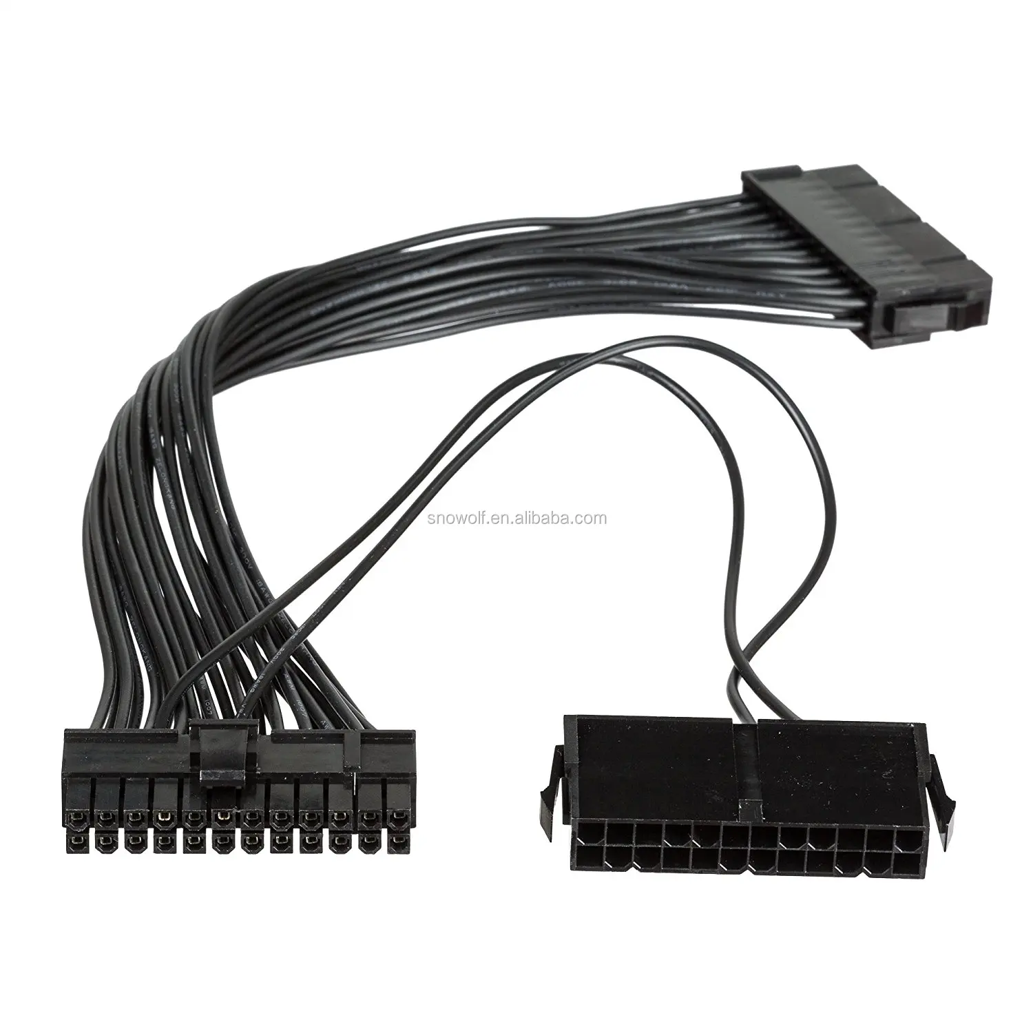 Dual 24-pin Atx Power Supply Motherboard Adapter Cable For Using Two ...