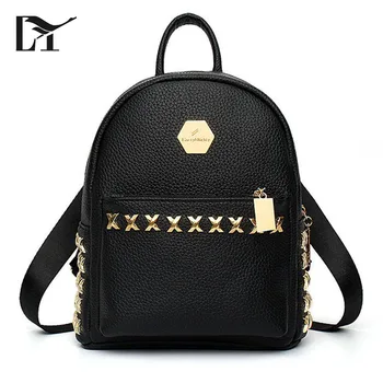 black backpack gold hardware