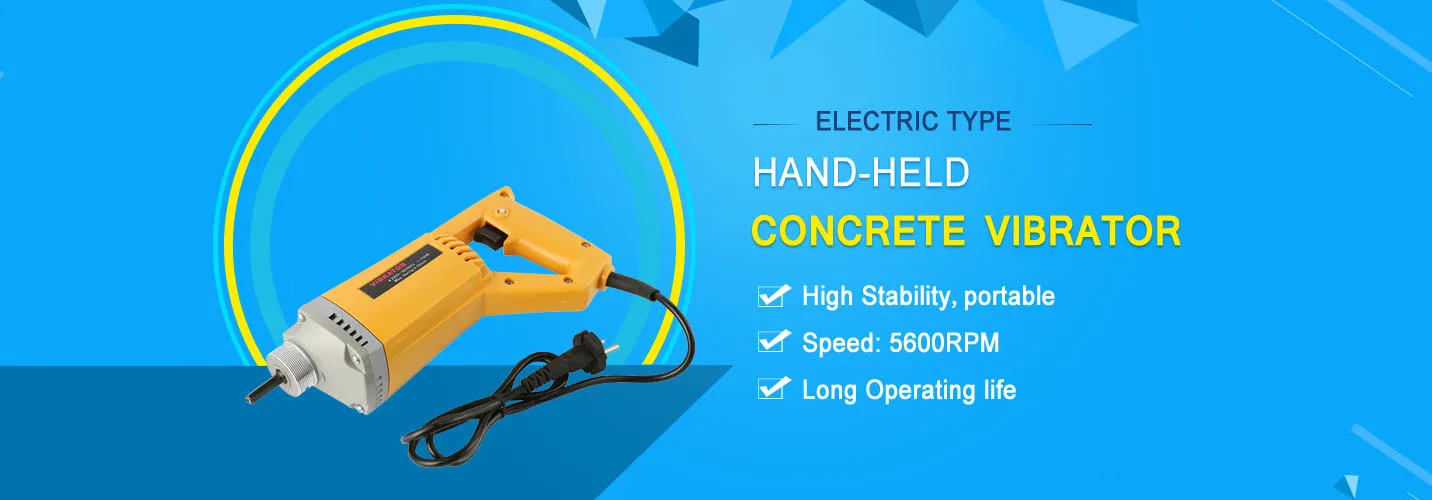 Hand held electric portable concrete vibrator with construction engineering