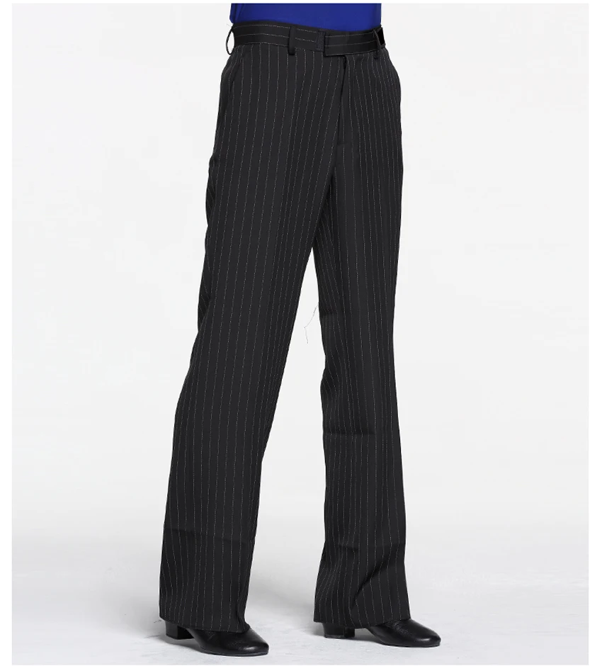 Mens Dance Pants Black White Pinstripe Classic Dance Pants For Latin