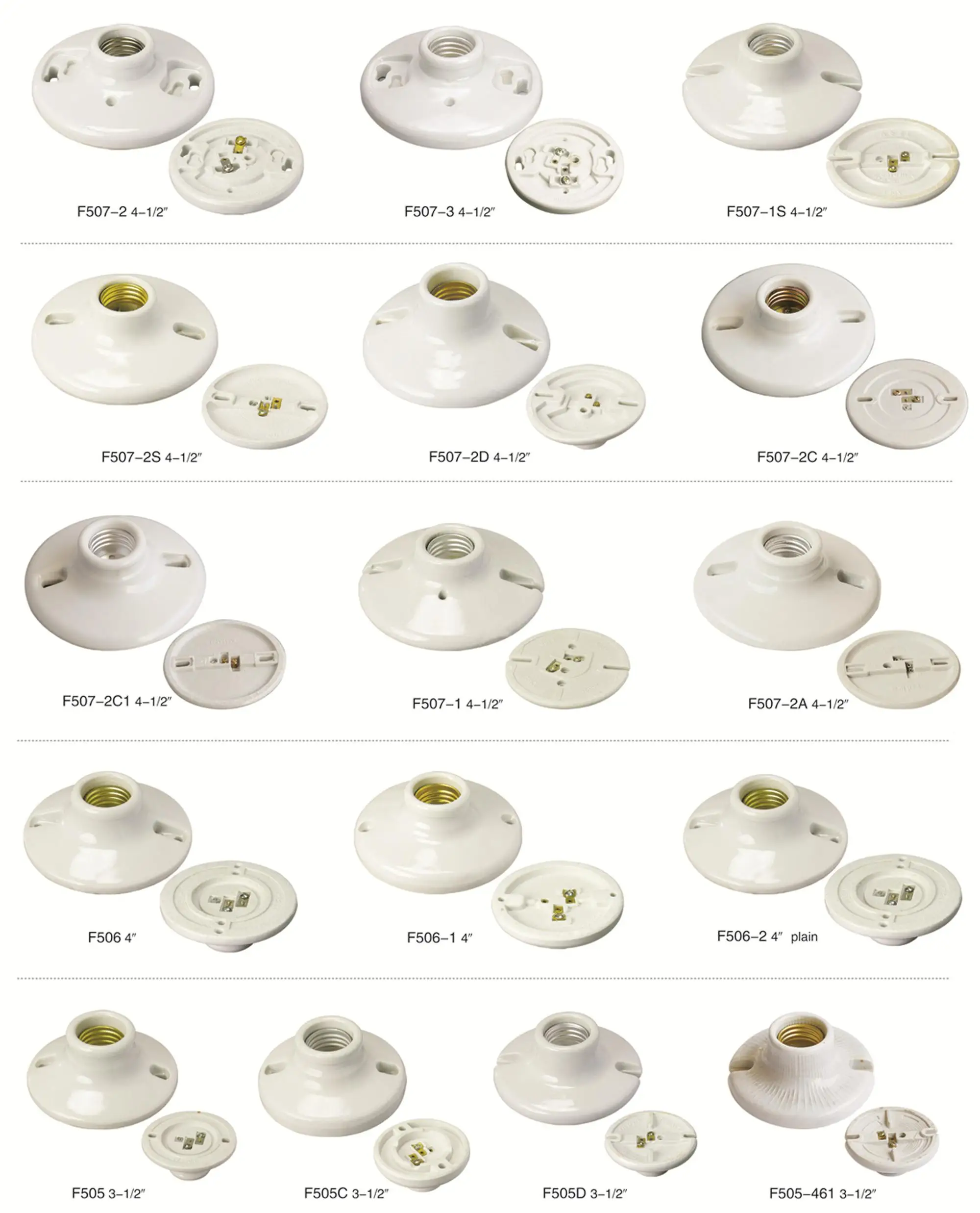 Ce Rohs E27 Ceramic Lamp Holder 4.5 Inch Porcelain Lamp Socket