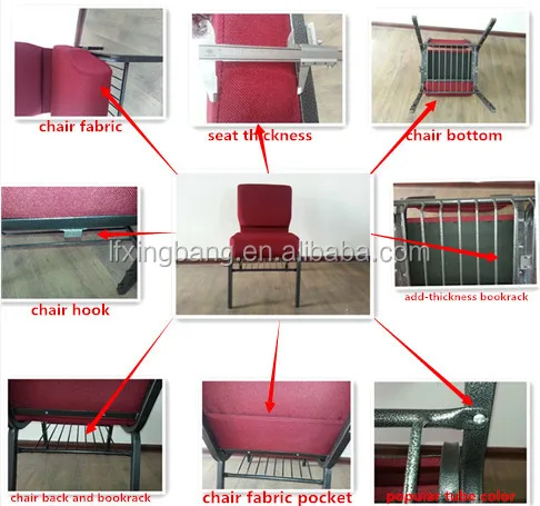 red fabric church chair show
