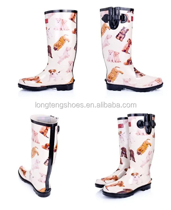 womens dog print rain boots