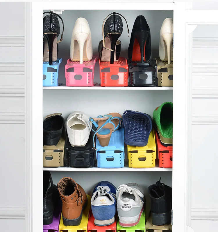 Amazon Top Seller 2019 Home Accessories Plastic Colors Double Layer Adjustable Shoe Slots Organizer Holder Closet Space Saver .jpg.jpg