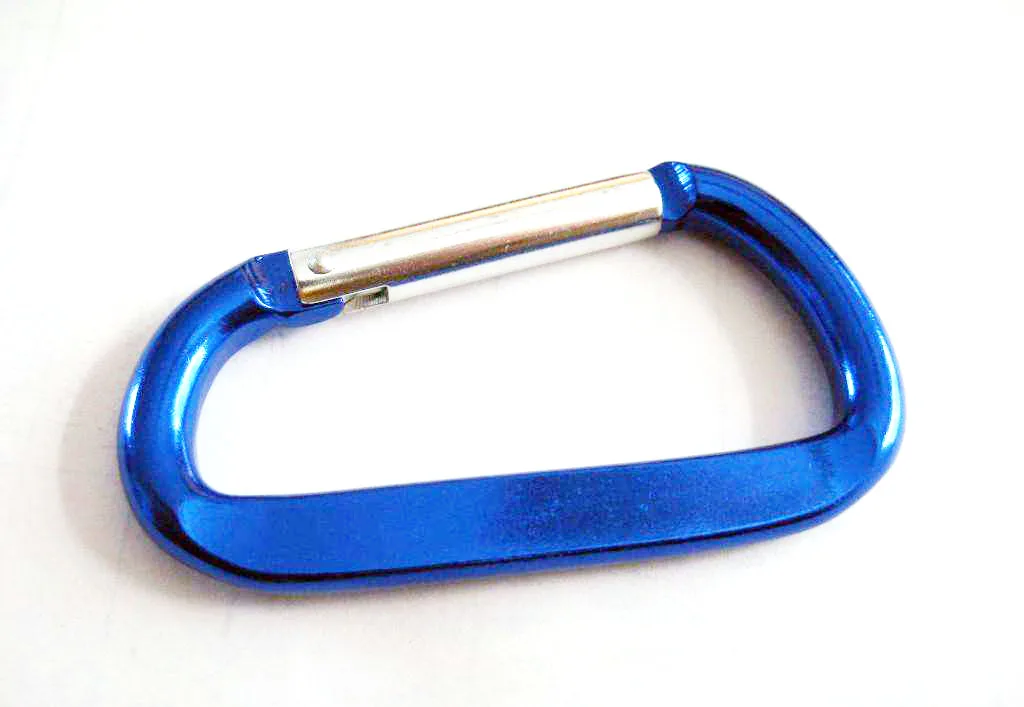 Custom Aluminum Dshaped Carabiner Keychain In Assorted Colors 78mm