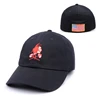 Custom embroidery black baseball cap flexfit elastic fitted dad hat