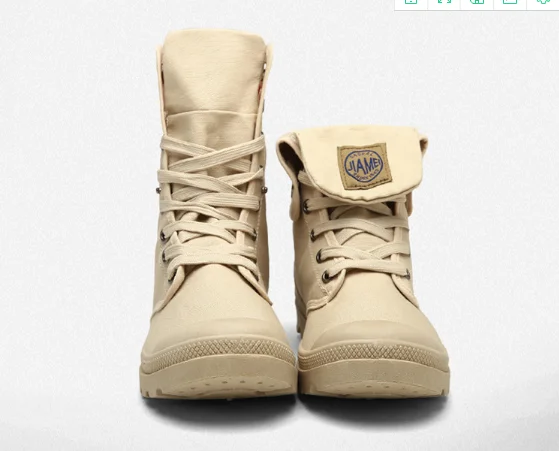 mens leather and canvas boots