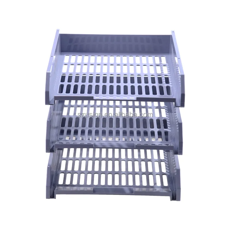 
US-10431 PS folding style three layers file tray 