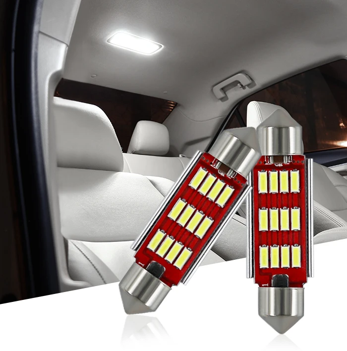 Car interior Dome Light Festoon C5/ W 41/ mm DC 12/ V LED auto cupola lampada bianco