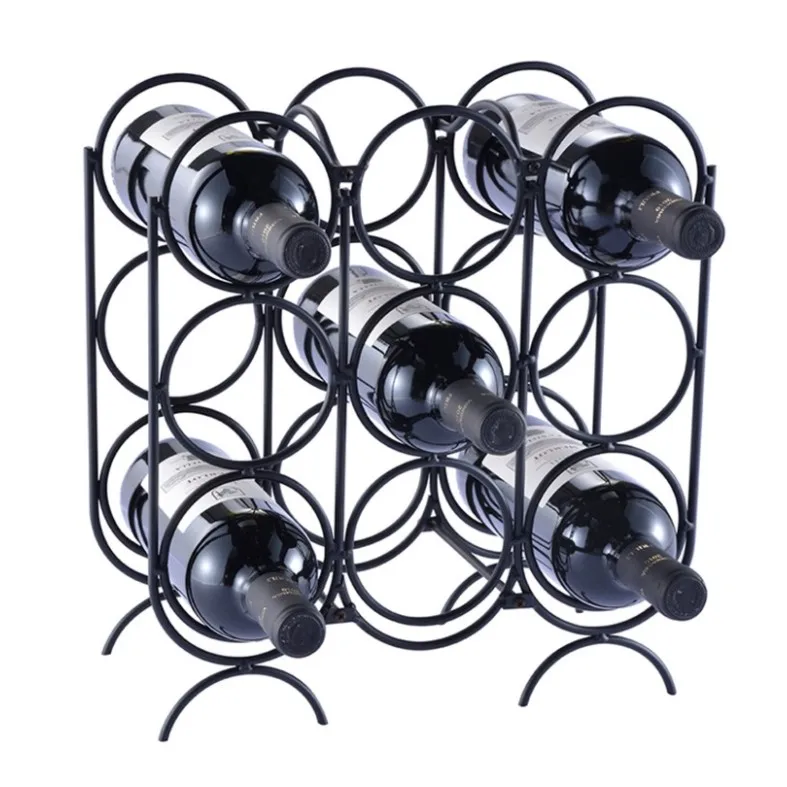 Foldable Metal Countertop Bottle Wine Storage Rack For Home Restaurant