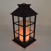 Amazon Hot Selling Flameless Black Candle Lanterns Black Lanterns with LED Pillar Moving Wick Flameless Candles