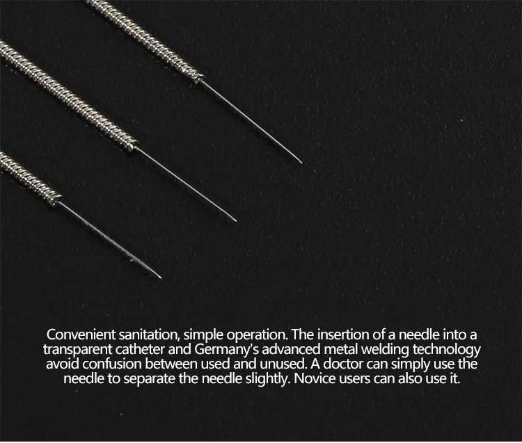 Stainless Steel Wire Spring Handle Acupuncture Needles Without Loop