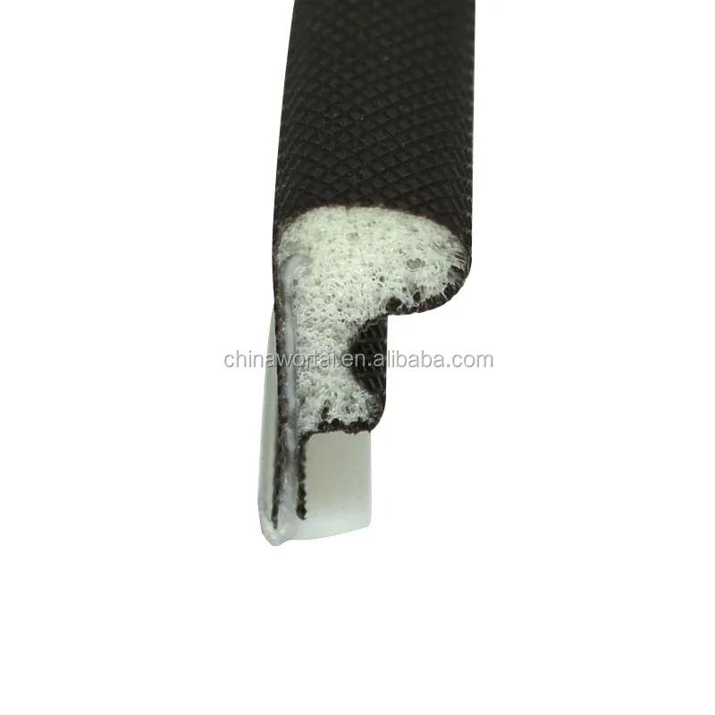 Wood Door Kerf Slot Pu Foam Coated Weatherstripping With Pp Skeleton