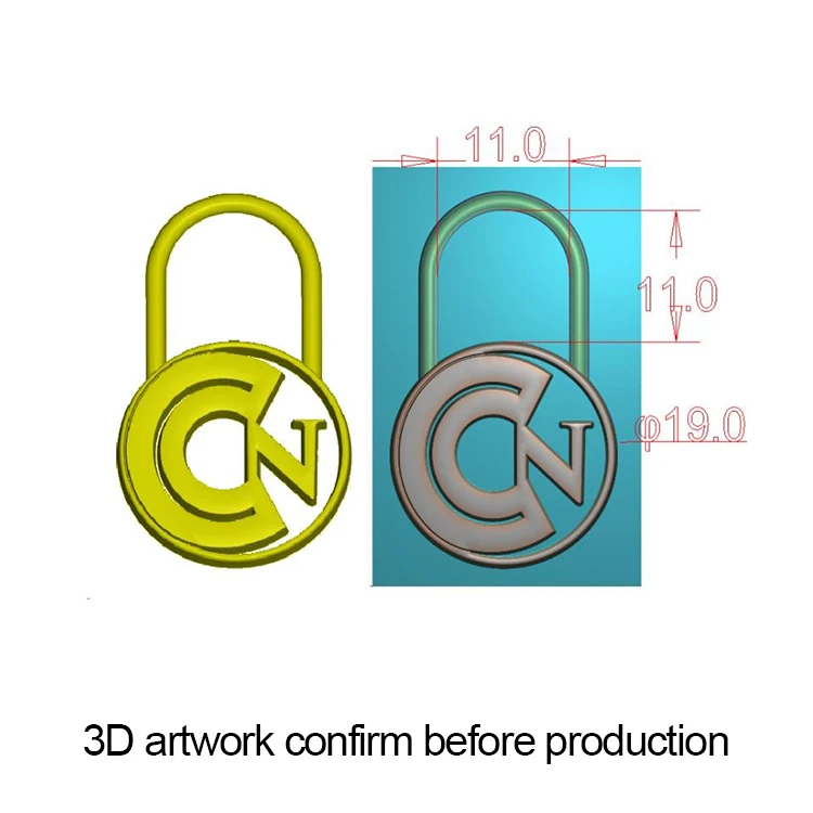 Quan Zhou Embossed Black Brand Logo Custom 3d Metal Ring Zip Puller For