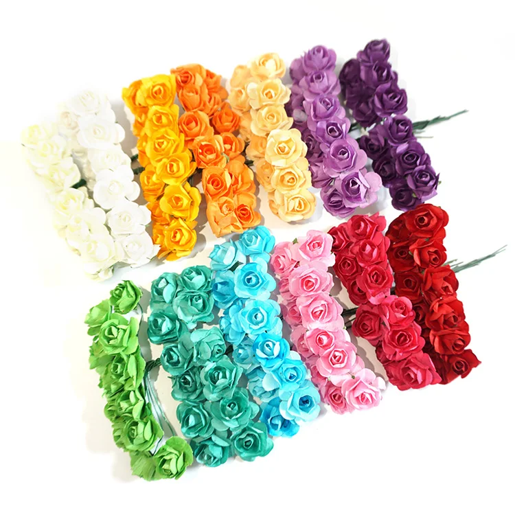 144pcs Mini Paper Rose Flower for Craft Wedding Favor H376 Approx 