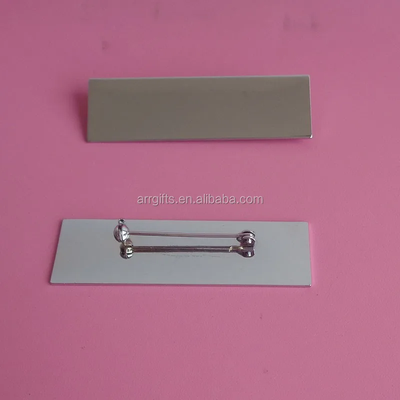 Blank Name Badge Name Tag Safety Pin Printed Laserengraved Logo