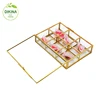 luxury custom glass brass Storage rose case Christmas village Easter decoration small wedding invitation flower box with drawer