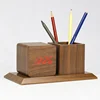 KH-WC009 KING HEIGHT Student Stand LED New Design Clock Wooden Pen Holder