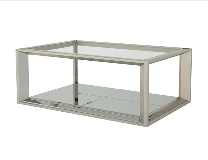 Z Gallerie Style Square Mirrored Country Design Coffee Table For