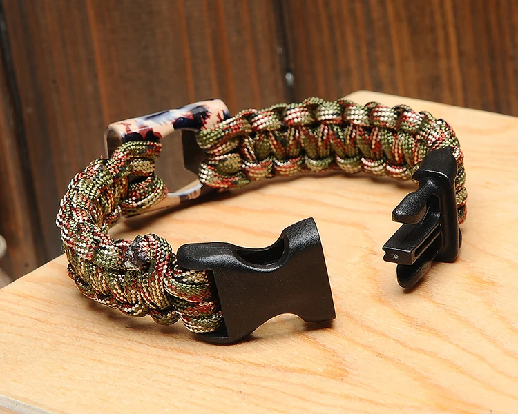 Hot Sale Exquisite Handmade Whistle Paracord Bottle Opener Bracelet