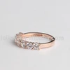 Custom 14K solid rose white yellow gold jewelry ring set women rings AAAAA CZ