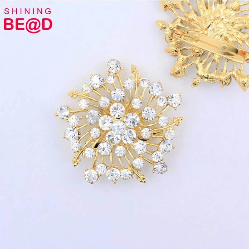 High Quality Korean Brooch Jewelry Silver Or Gold Crystal Clear ...