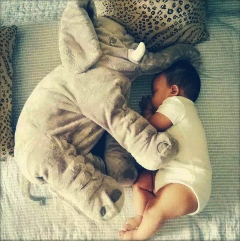 Retail Baby Elephant Plush Pillow Children Room Bedding Creative Decoration Cartoon Animal Elephant Cushion 45x23x53cm infantil