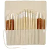 Oil & Acrylic Paint Long Handle Artist Paint Brush Set with Canvas Roll-Up Storage Wrap