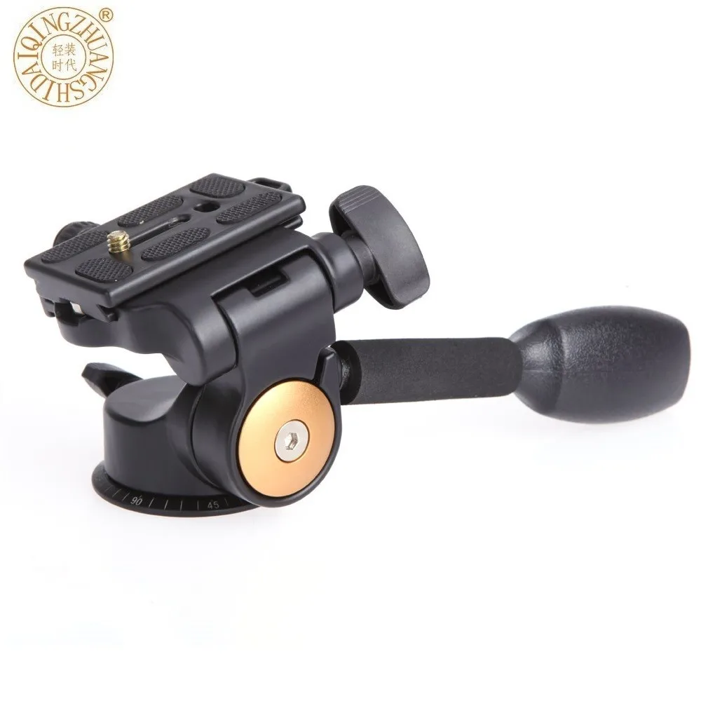 Qzsd08 Aluminum Video Tripod Ball Head 3way Fluid Head Rocker Arm