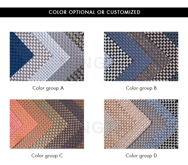 Table Plate Mat Vinyl Fabric Woven Placemats Wholesale Dishwasher Safe