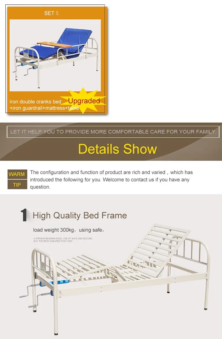 Adjustable Manual Medical Holpful Queen Size Hospital Bed, View patient