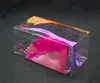 Custom CMYK printed clear pet plastic packing box with clear window custom clear plastic box packaging for toilet flush button