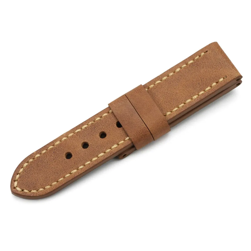 24毫米真皮表带手工皮革表带为沛纳海提供表带