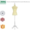 Adjustable yellow fabric covered half body tailor mannequin