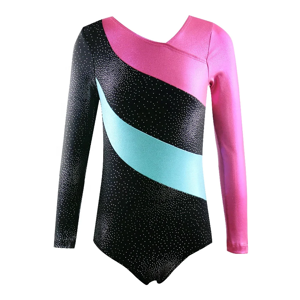 Wholesale Professional Long Sleeve Shiny Competition Girls Gymnastics ...