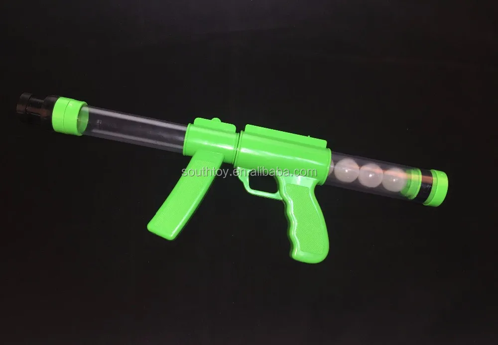 Glow In The Dark Plastic Ping Pong Ball Shooting Gun Moon Blaster Game