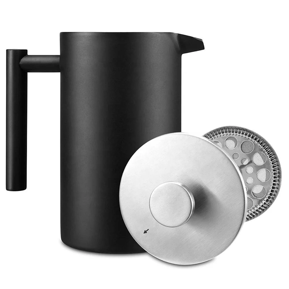 Amazon 1000ml 34oz Stainless Steel Double Wall Matte Black Color French