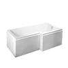 Rectangle Fashion Contemporary Design L shaped right handed shower bath