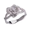 JYL Jewelry Alloy Plated Luxurious diamond flower crystal zircon ring