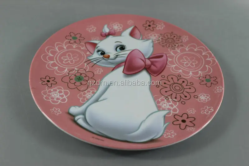 Infantil Melamine Food plate Plastic Dinner Dishes Cat print