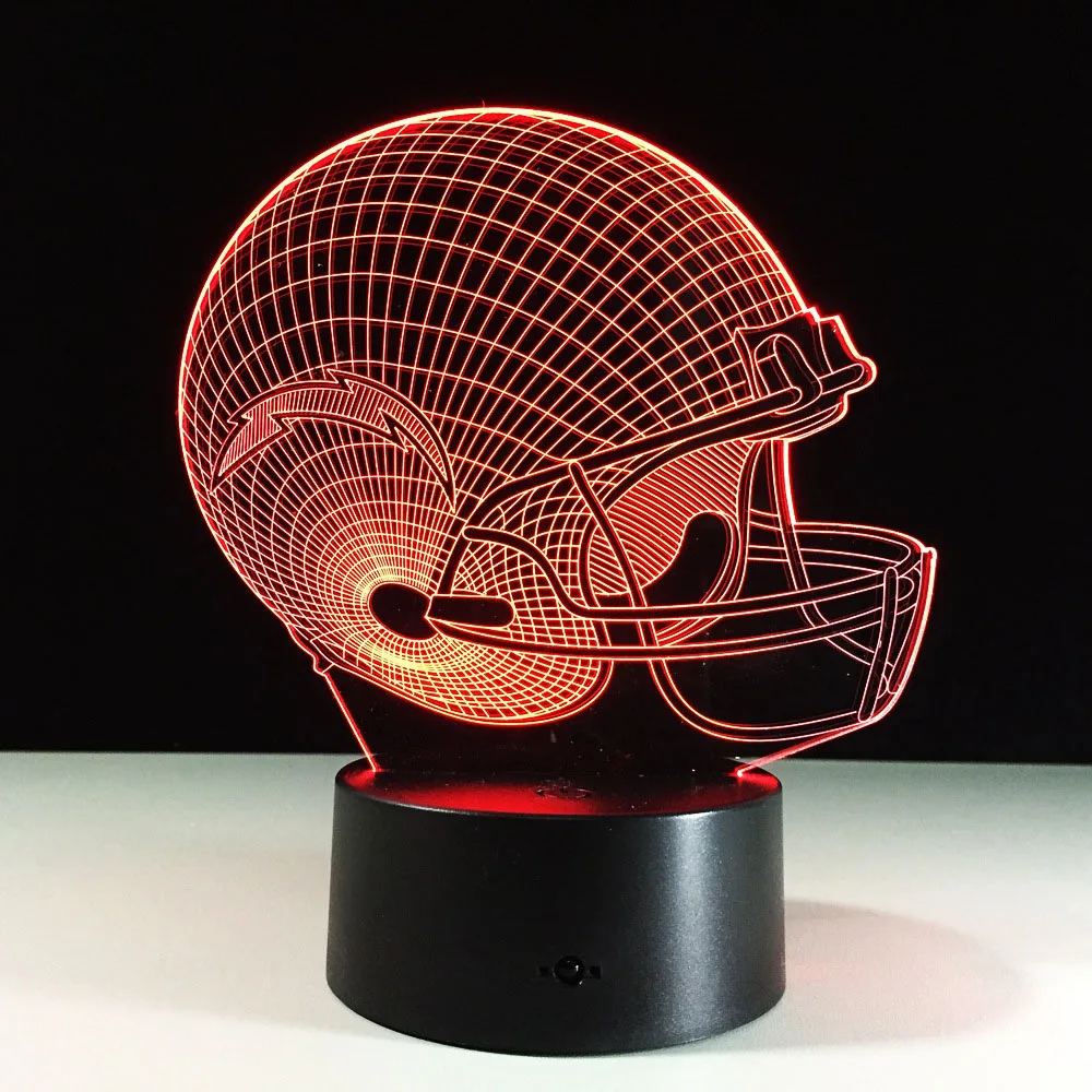 Details about   3D LED light USA football helmet Rugby Gym association office souvenir shop bar 