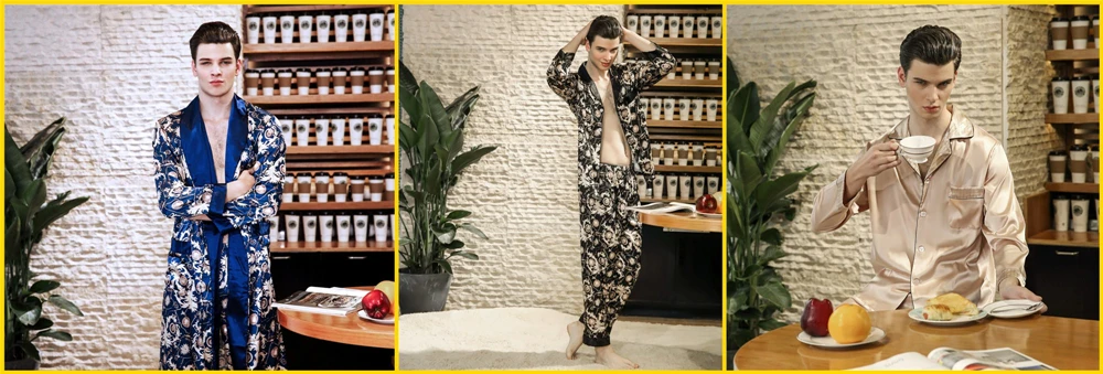 lady satin kimono bathrobes