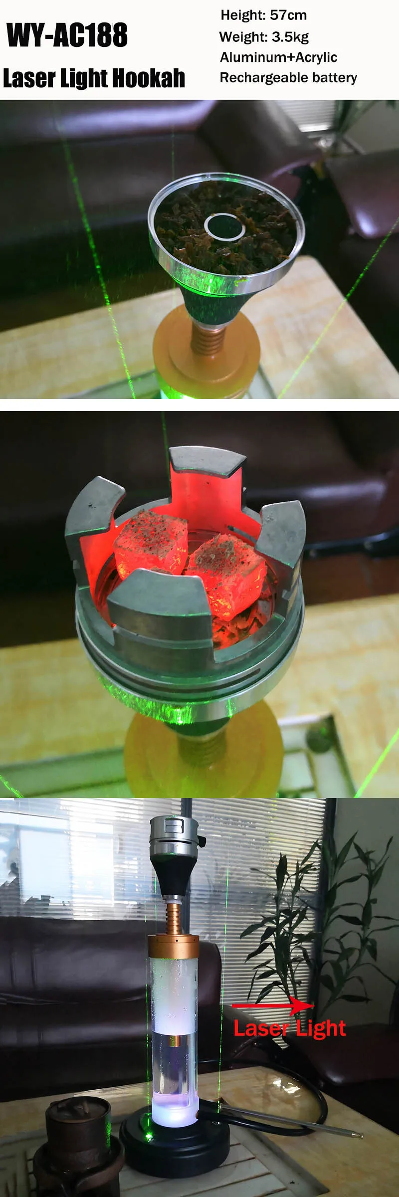 laser hookah detailes